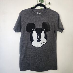 Disney Mad Face Mickey Mouse Grey Tshirt